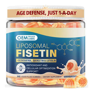 OEM 200mg Gummies liquides liposomales de Fisetin et de Resvératrol, Trans-Resvératrol, Quercétine, Lutéoline, Antioxydant, Longévité Cellulaire, Adulte - Product Image 1