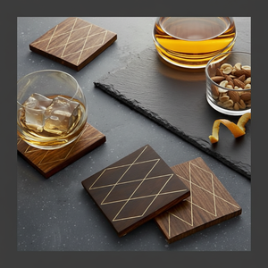 <b>Hand</b> Finished Wooden Beverage Coasters For Protecting Furniture From <b>Heat</b> Stains And Moisture Marks Every Day - Product Image 1