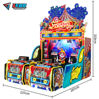 LEON SHOOTING CARNIVAL Machine de jeu de tir multijoueur à monnayeur, console d'arcade métallique 2-4 joueurs, lumières clignotantes, anglais