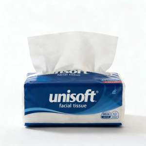 Mouchoirs en papier imprimés de marque UNISOFT, vente en gros, logo personnalisé, 3 plis, en pâte de bois vierge, paquet souple, pour usage domestique - Product Image 2