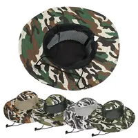 Chapeaux de pêcheur en maille camouflage à large bord, chapeau de plage, protection UV, respirant, pour la chasse, la pêche, l'escalade, la randonnée, chapeau de soleil pour hommes en plein air