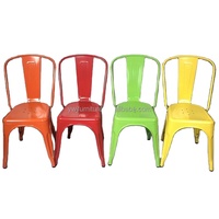 Chaises de salle à manger empilables de style industriel vintage nordique, prix d'usine moderne, cadre en métal, dossier, chaise de café