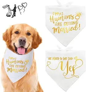 Sucado Style She Said Yes Best Dog Bandana for Wedding Engagement Announcement Gift Photo Prop Pet Scarf Accessories