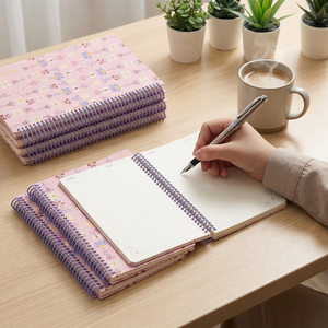 A4 American Large Spiral Notebook Lace Garden Design Cute Pastel Aesthetic 100 Sheets Gift Stationery