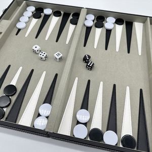 Maletín de Piel Sintética de Lujo con Logotipo Personalizado, Juego de Mesa, Estuche de Viaje Vintage para Backgammon - Product Image 1