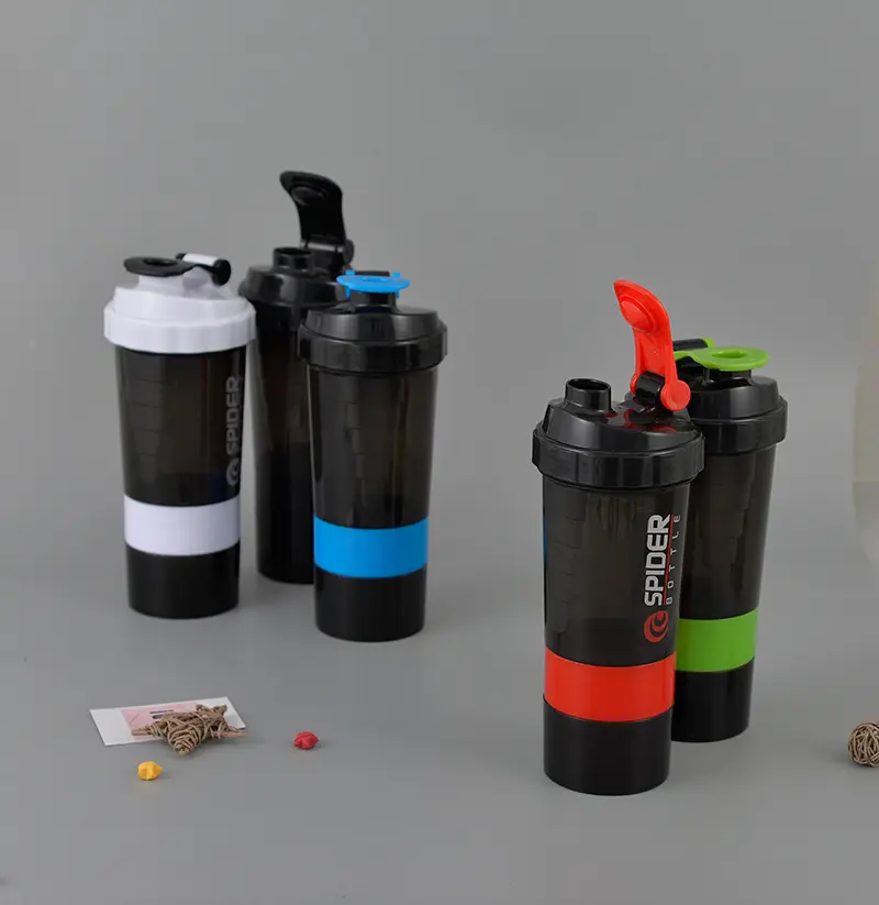 नि: शुल्क नमूने कस्टम बहु रंग BPA मुक्त के साथ 16 OZ प्लास्टिक दौर प्रोटीन प्रकार के बरतन पानी की बोतलें पाउडर भंडारण