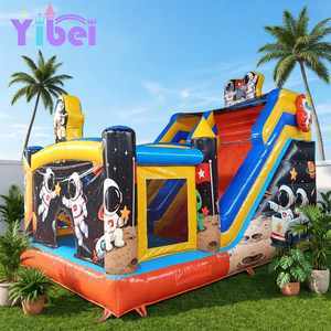 Castillo Inflable Comercial con Tobogán de Astronauta, Casa de Brinco con Diseño de Cohete Espacial para Fiestas de Cumpleaños Infantiles, Alquiler y Uso en el Patio Trasero - Product Image 1