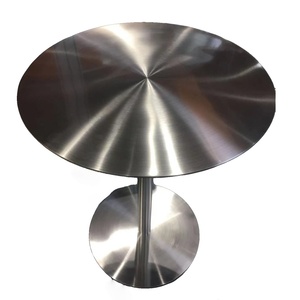 Mesa de Jantar de Restaurante em Aço Inoxidável com Design Moderno, Tampo Redondo e <span class=keywords><strong>Base</strong></span> - Product Image 2