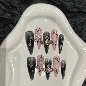 Nuevo Producto Lanzado, Polvo Congelado de Litchi, Cuentas de Vidrio con Textura de Flor 3D, Ojo de Gato, <span class=keywords><strong>Uñas</strong></span> Postizas Hechas a Mano - Product Image 5