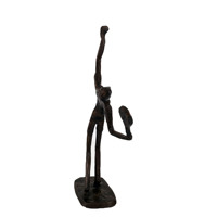 Sculpture vintage en métal de joueur de tennis, figurine abstraite de sportif, décoration de table pour la maison, statue d'art pour les amateurs de sport, cadeau de collection