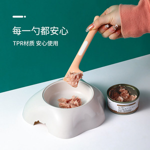 ช้อนป้อนอาหารแมว 2 in 1 ช้อนสำหรับอาหารกระป๋องสำหรับแมว ดีไซน์ขอบตรงเพื่อการขูดกระป๋องให้สะอาด - Product Image 2