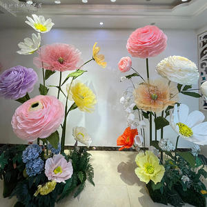 Exhibición de Flores para Ventanas, Soporte Independiente, Papel Grande, Organza, Amapola, Girasol, Flores Artificiales Gigantes para Decoración de Bodas y Eventos - Product Image 2