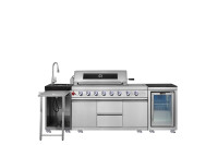 Barbecue portable à gaz 6 brûleurs en acier inoxydable 304 avec allumage électronique par impulsion, idéal pour les événements en plein air et les fêtes dans la cour, en métal.