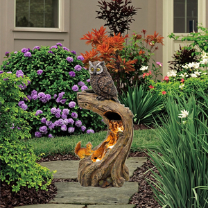 Grande Polyresin giardino fontana cascata ornamento in fibra di vetro legno durevole <span class=keywords><strong>con</strong></span> pietra di metallo stile artificiale per la protezione del cortile - Product Image 5