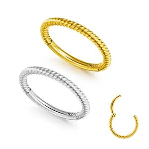 ノーズリングフープ316L外科用スチールイヤリングTragus Septum Piercing Cartilage Hoop for Women Men