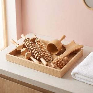 Rouleau de <span class=keywords><strong>massage</strong></span> dorsal en bois de haute qualité, fabrication OEM, 6 outils - Product Image 6