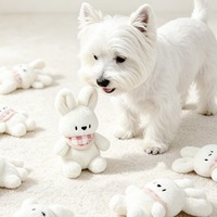 Jouet pour chien en peluche coréen écologique, mignon, résistant aux morsures, avec son couineur et papier rustique, petit modèle, anti-ennui, anti-anxiété, motifs lapin et ours