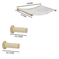 Hamac mural moderne en bois pour chat avec 2 marches en sisal, meubles pour chat, perchoirs pour grimper, étagères, lit mural de luxe pour chat