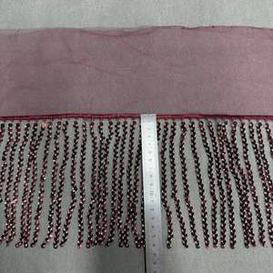 Новейшие модные дизайны ZSY: 16-сантиметровая цветная отделка из пайеток, бисера и кистей, бахрома с бусинами для декора платьев - Product Image 5