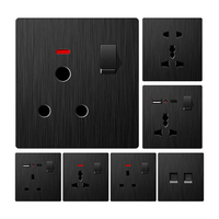 Enchufe de Pared Ultra Delgado de 2 Tomas con Interruptor Doble y Puertos USB-A y USB-C, 10A, Material de PC, Envío Directo, En Stock