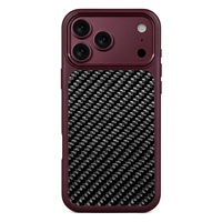 Étui de téléphone en TPU antichoc en fibre de carbone tissée 100% réelle magnétique pour la protection des modèles 18Pro Max et 18Pro, compatible 17pro/17pro Max/18 Dou