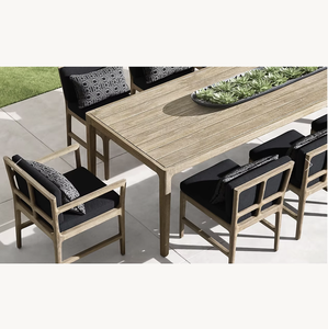 Juego de Muebles de Jardín de Teca para Exteriores Sassanid, Juego de Comedor Rectangular de Teca Envejecida Laurel para Hotel - Product Image 1