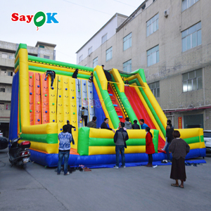 Sayok Outdoor Game Inflatable Rock Climbing Wall <strong>Slide</strong> Giant Inflatable <strong>Slides</strong> for Adults <strong>Kids</strong>