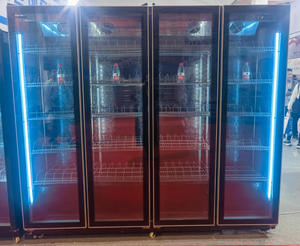 Réfrigérateur commercial vertical à 4 portes pour boissons, avec éclairage LED, pour <span class=keywords><strong>bar</strong></span>, restaurant, vin et boissons froides - Product Image 4