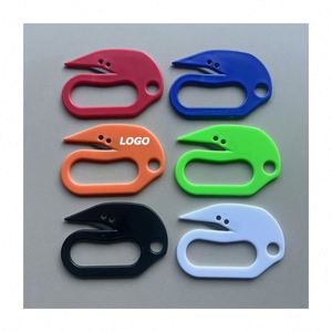 ที่เปิดกล่องแบบวงแหวนพร้อมรูเจาะ - ที่ตัดกล่อง ABS ขนาดกะทัดรัดและปลอดภัย พร้อมพิมพ์ซิลค์สกรีนสำหรับของขวัญส่งเสริมการขาย - Product Image 1