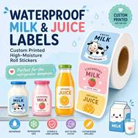 Etiquetas de Vinilo Impermeables para Leche y Jugos YSB |   Etiquetas Adhesivas en Rollo Reutilizables con Impresión Personalizada y Fuerte Adhesión |   Control de Humedad para Refrigerador
