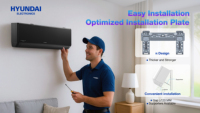 HYUNDAI 220v R410a T1 9000 Btu Climatiseur mural fixe à fréquence variable, refroidissement et chauffage, mini climatiseur, nouvelle classe A d'efficacité énergétique