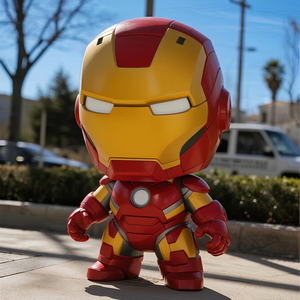 Patung karakter Anime Fiberglass kustom, patung Iron Man kartun, ornamen dekoratif Resin - Product Image 1