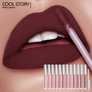 Rossetto Liquido Opaco Vellutato Rosa 12 Colori Lucidalabbra Lunga Durata Non Trasparente Rosso Sexy Impermeabile Trucco Labbra Cosmetico - Product Image 5