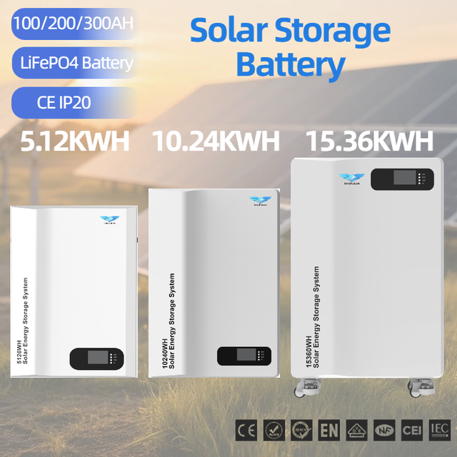 Home Energy Storage LiFePO4 5kwh 10kwh 15kwh 100ah 200ah 300ah Deep Cycle 48v 51.2v Lithium Solar Energy Storage System Battery