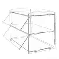 Vitrine d'exposition en acrylique transparente multifonctionnelle à 2 niveaux détachable personnalisée pour gâteaux, beignets, cupcakes, pâtisseries, collection
