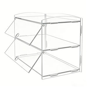 <span class=keywords><strong>ตู้</strong></span>โชว์อะคริลิคใสแบบถอดประกอบได้ 2 ชั้น สำหรับเค้ก โดนัท คัพเค้ก ขนมอบ และของสะสม - Product Image 1
