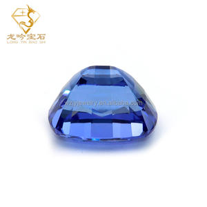 หินแซฟไฟร์หินแซฟไฟร์เบาะยาวสำหรับปลูกในห้องแล็บพลอยไพลินสีน้ำเงินเข้ม - Product Image 2