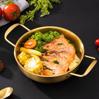 Wajan Penggorengan Anti Lengket Stainless Steel Creative Gold 2025 Modern untuk Rumah Tangga, Restoran, Makanan Laut Spanyol, Ramah Lingkungan, Cocok untuk Kompor Gas