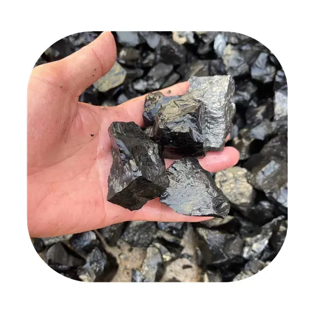Yeni gelenler manevi ürünler doğal taşlar şifa kristalleri mineraller kaba kaya gri Elite shungite ham taşlar dekor için