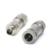 Neuer Original M12 8P X-Typ Gerader Crimp-Elektroadapter mit Vollmetall-Stecker und Außengewinde für HF-Anwendungen