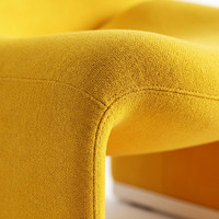 Sillones de Tela Amarilla de Lujo Ligero 2026 para Sala de Estar, Muebles Personalizados para el Hogar, Sillón Individual Tapizado Moderno y Suave