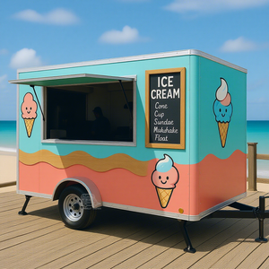 Mobile Kitchen Fast Truck <b>BBQ</b> Coffee Taco Popcorn Ice Cream Candy Durable Fiberglass Towable Food Concession Cart - Product Image 1