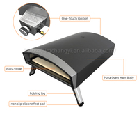 Four à pizza portable de qualité supérieure pour jardin extérieur, mini four à gaz en acier avec revêtement en poudre, sans fumée, pour le camping, avec base rotative