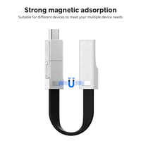 Artículos Promocionales de Regalo, Mini Cable USB Magnético 3 en 1, Duradero, con Llavero, Carga Rápida para Teléfono, Banco de Energía y Escáner de Código de Barras