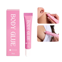 Colle corporelle transparente invisible imperméable pour vêtements, bas de compression, formule antidérapante, sangles sécurisées, cols bas, respectueux de la peau, 20ML