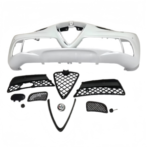 Parachoques delantero y trasero envolvente de trébol de cuatro hojas modificado <span class=keywords><strong>Alfa</strong></span> Romeo Stelvio, rejilla de escape de plástico PPsuv de cuatro salidas, kit de rejilla - Product Image 3