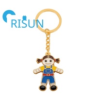 Porte-clés en émail personnalisé en gros, thème Halloween effrayant, squelette voodoo, porte-clés en métal, poupée voodoo, cœur rouge, porte-clés en émail anime