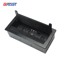 Prise de courant pour table de conférence, 2 prises de courant standard chinoises, RCA audio, audio 3,5 mm, données USB, VGA, 2 ports réseau, XLR