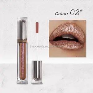 Private Label Vegan Glossy Lipstick 6 Color Waterproof Long Lasting Matte Glitter Shiny Lip Gloss Wholesale