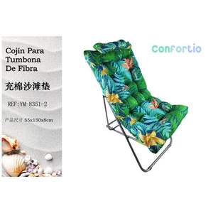 TUMBONA 55*146CM-2, Colchoneta de Playa Rellena de Algodón, Cojines y Almohada para una Relajación Cómoda al Aire Libre - Product Image 1